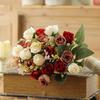 Artificial Roses Bunch Reusable Fake Flowers Maintenance-Free Faux Rose Bundle for Table