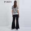 PORTS Women's High-Waist Micro-Flare Slit Casual Pants