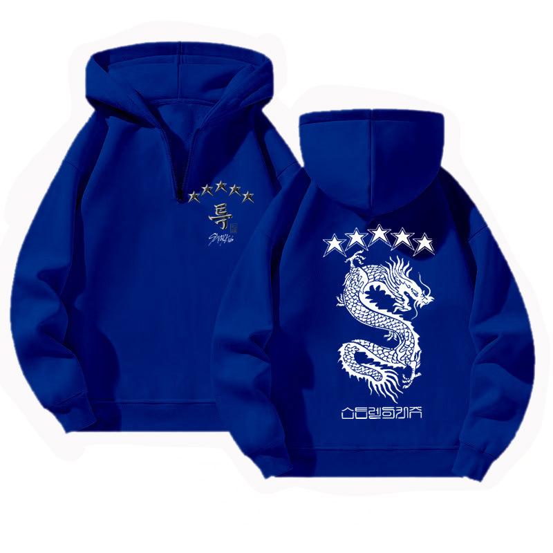 

Зручне Товсте Зимове Модне Повсякденне Худі з Принтом Ікони Дракона Вільного Крою Тепле-М яка Тканина Поліестер Середньої Розтяжності Зимовий Одяг Розслабленого Крою L синій