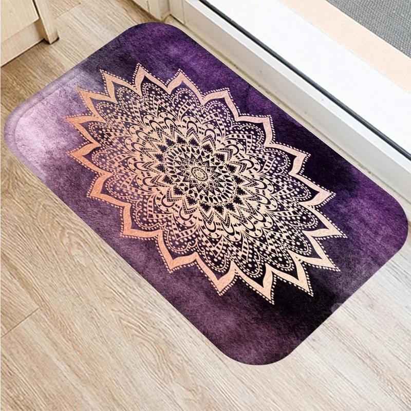 Mandala-Druckserie Fußmatte Schlafzimmer Eingang Fußmatte Heimdekoration Wohnzimmer Willkommens-Fußmatte Rutschfeste Küchenbodenmatten