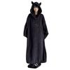 Rayiisuy Pajama Thick Long Little Devil Perfect for Fall and Cold Weather Protection Women's Blanket, Fleece-Lined Loungewear, All-in-One, Sleeves,