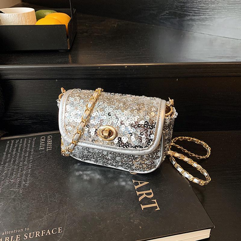 

Exclusive Design, High-end and Exquisite Sequin Crossbody Shoulder Bag for Women, Simple and Elegant. срібний