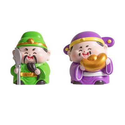 Chinese God Figurine Centerpiece Ideal Gift Small Portable Cute Desktop Sculpture for Hotel Study Housewarming Office Bookshelf