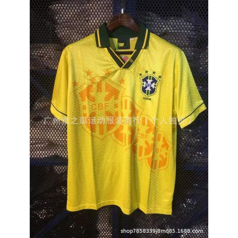 Brazil Retro Football Jerseys Short Sleeve Men Women Sports Training