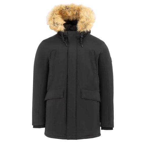 SoulCal Mens Faux Fur Trim Hooded Regular Parka