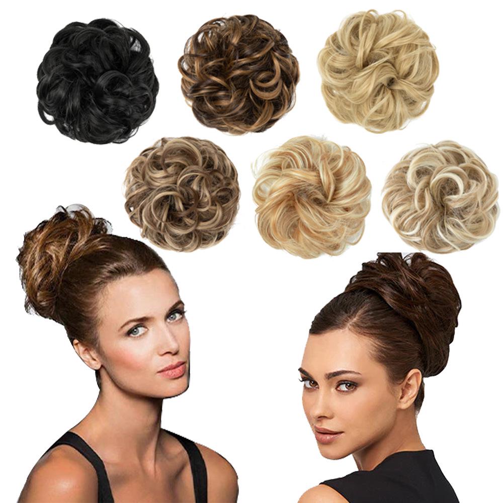 Elastici per Capelli Moda Europei e Americani - Elastici Morbidi e Spettinati per Donne, Accessori per Chignon e Parrucche, Stile Fiore a Bocciolo