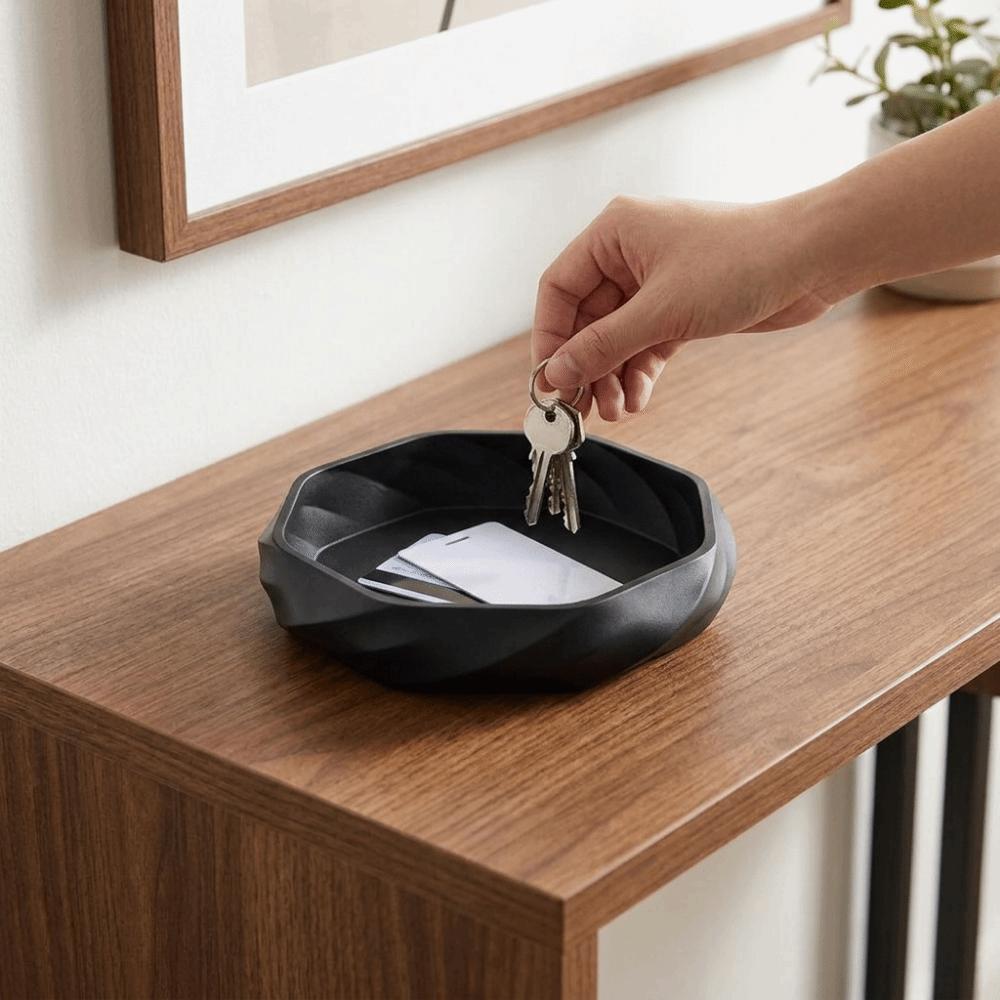 3D Printed Jewelry Dish Simple Desktop Organizer Multi-functional Smooth Swirl Storage Tray Coin
