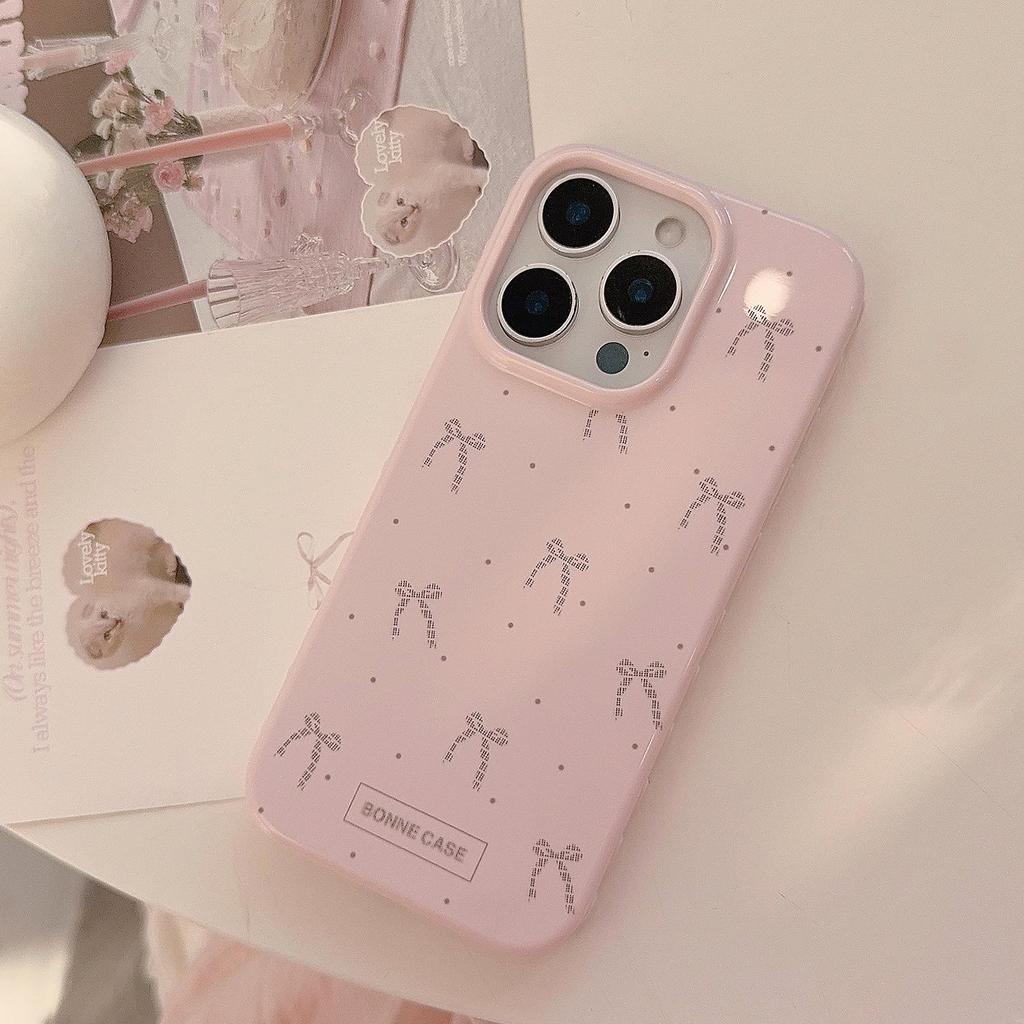 Artistic Pink Bow Phone Case Suitable for Apple Phones