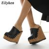 Fashion Eilyken Brand GLADIATOR Rivet Platform Wedges Woman Slippers Fashion High Heels Sandals Summer Pumps Shoes