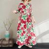 2025 New Floral Vacation Style Travel Round Neck Vintage Dresses