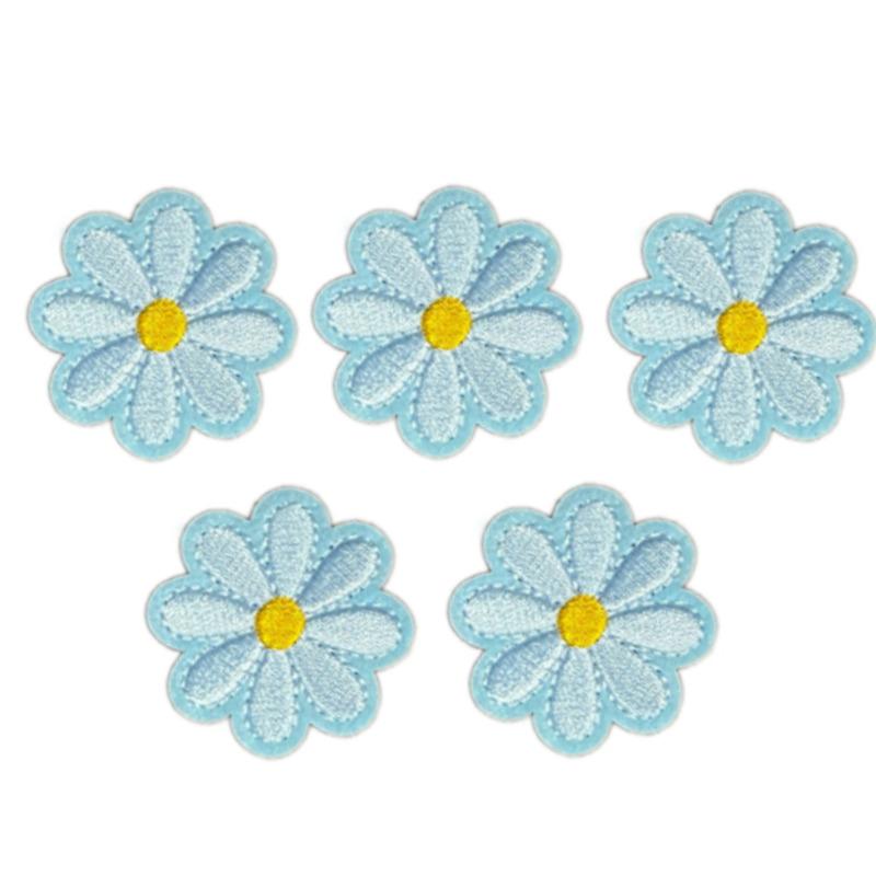 10PCS/lots Daisy Sunflower Flower Embroidery Patch Iron On Patches For Clothing Thermoadhesive Patches On Clothes Jacket Sew DIY