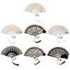 Retro Fan with Tassels Flower Fan Folding Fan Hand Fan Halloween Lace Fan Photo Props for Dancing Party