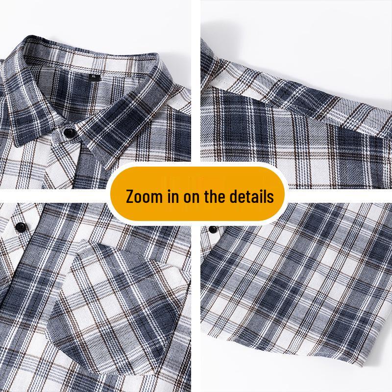 Trendy Men's Hong Kong Style Plaid Shirt - Casual Summer Short Sleeve