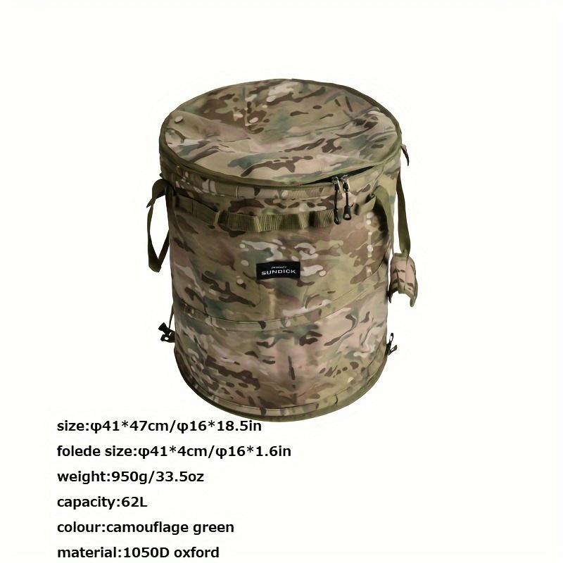 62L Collapsible Camping Storage Bucket Heavy Dut Outdoor Gear Organizer Bag Portable Camping Trash Bin for Picnic RV Fishing