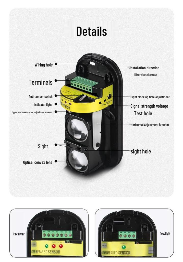 Infrared Beam Alarm System - Multi-Beam Intrusion Detector