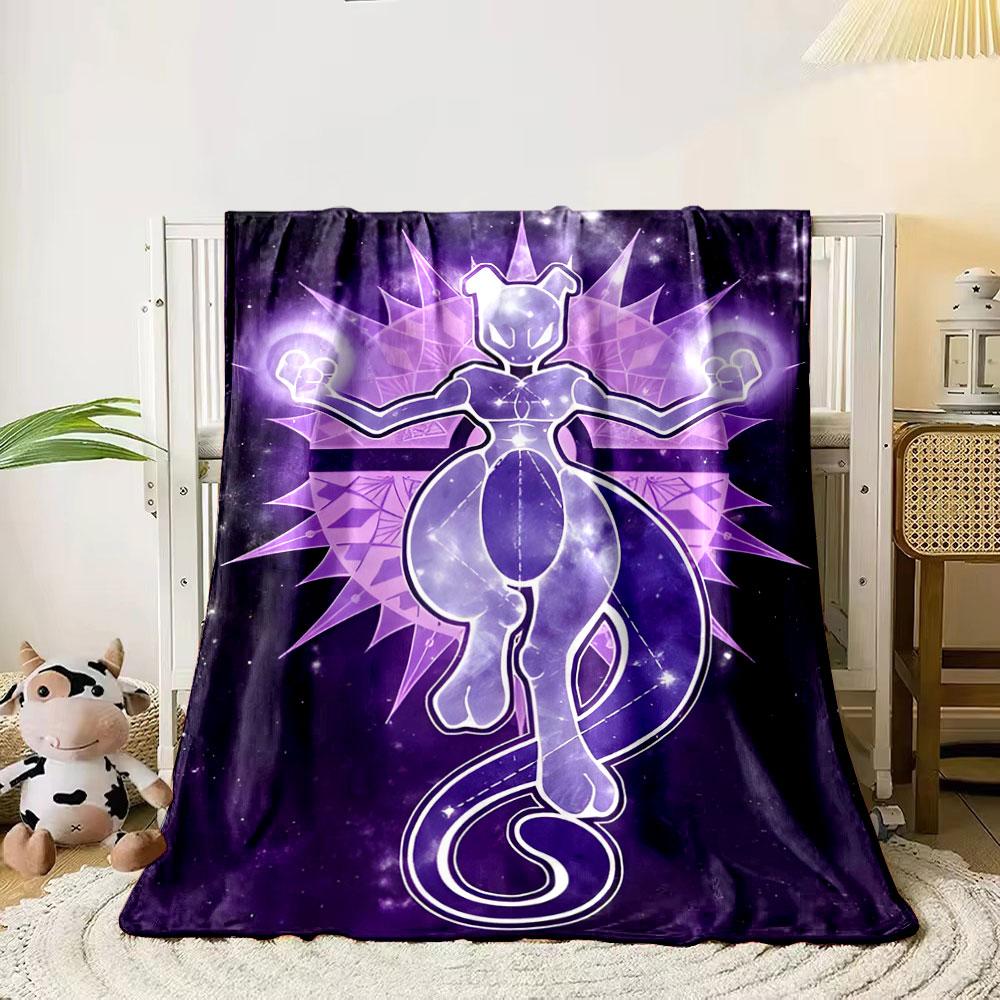

A cosmic humanoid figure with glowing orbs and spiked purple energy aura. for all seasons blanket lunch break throw gift 80cm x 120cm