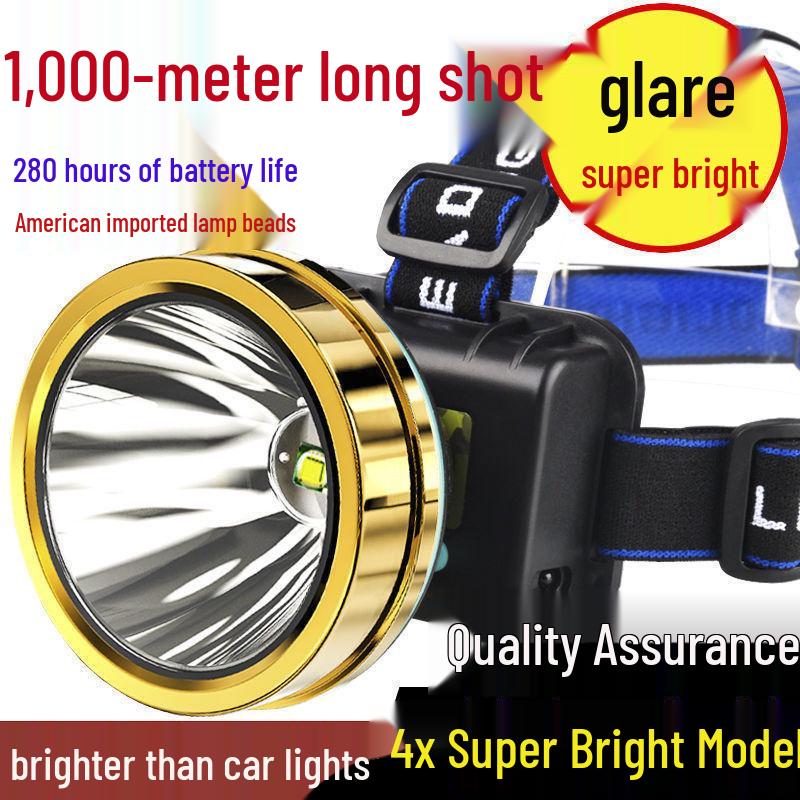 Rechargeable Strong Light Headlamp: Super Bright, Long Range, Head-Mounted Xenon Flashlight for Night Fishing and Mining