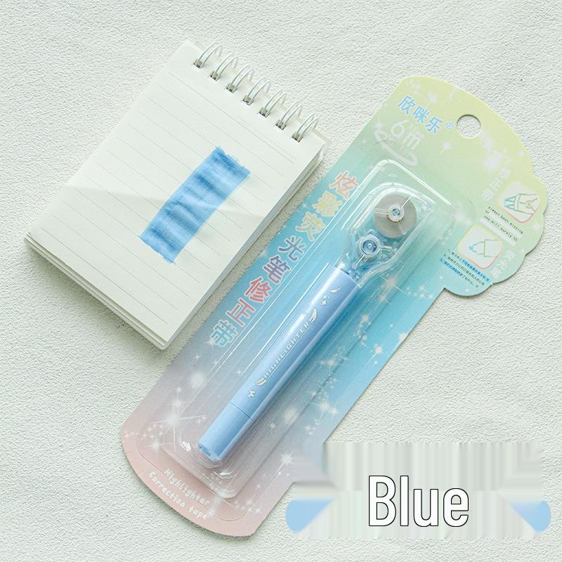 Fluorescent Pen & Large Capacity Morandi Correction Tape Set