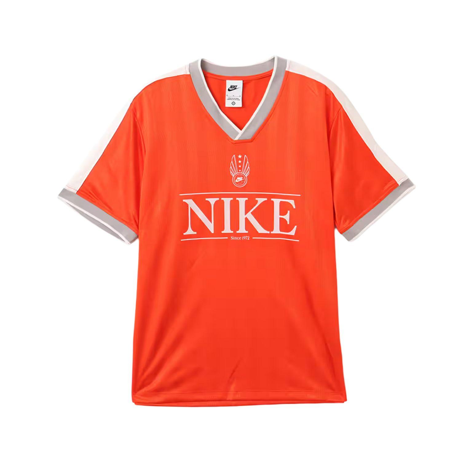 Nike Sportswear Pink Red White Retro Football V-Neck Short Sleeve Jersey IH8505-633 M