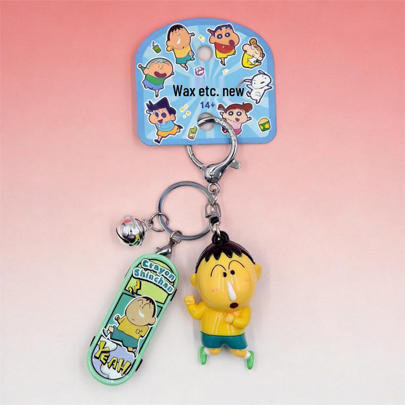 Crayon Shin-chan 3D Skateboard Keychain Pendant – Cute Gift for Friends