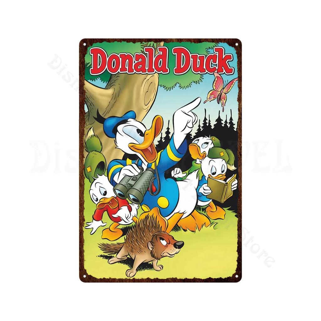 Metal Signs Donald Duck Uncle Scrooge Classic Animation Metal Poster Decorative Tin Painting Vintage Retro Kid Room Decor