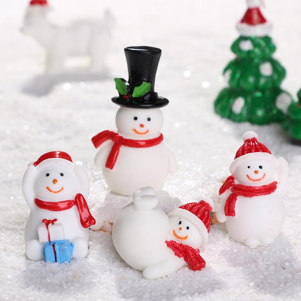 Dollhouse Fairy Garden Deer Santa Claus Figurines Miniature Snowman Xmas Tree Christmas Accessory