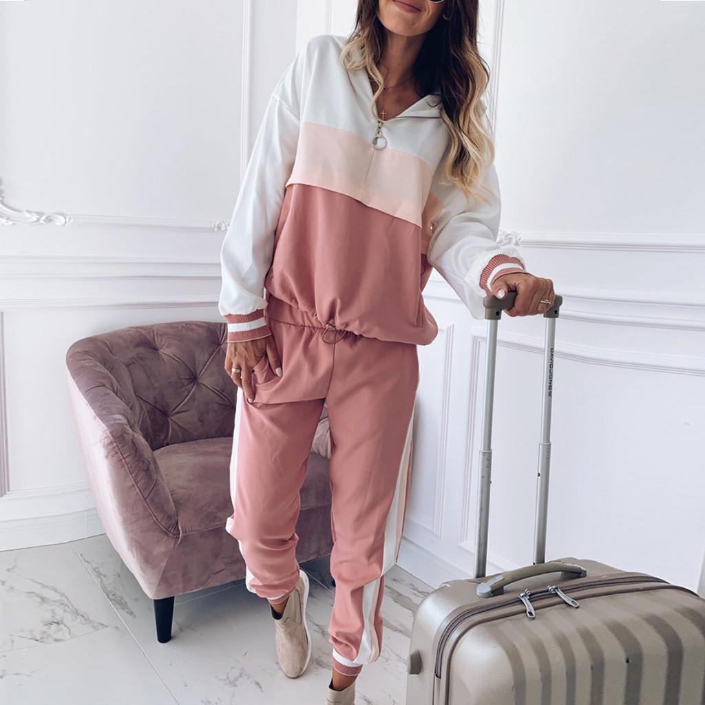 Women Tracksuit Sweatshirt Pants Sets Sport Long Sleeve Wear Casual Suit Sets