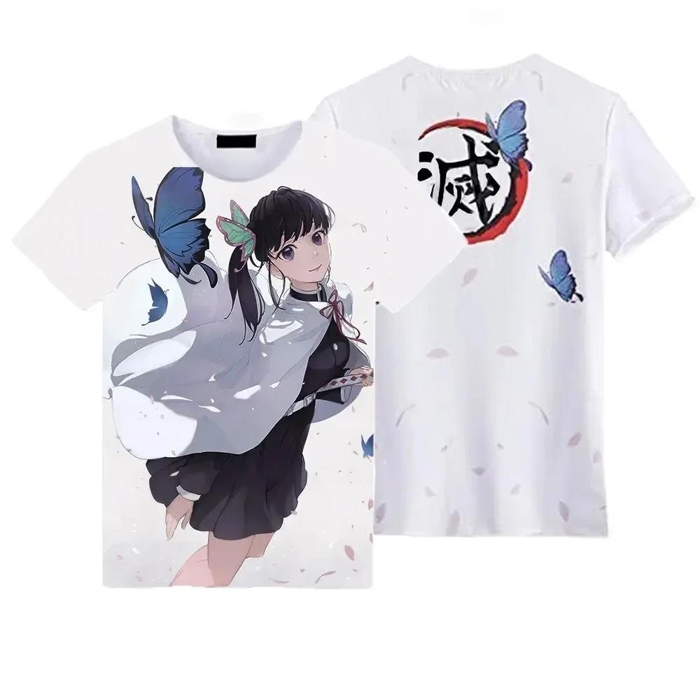Letní móda Anime Demon Slayer Kochou Shinobu 3D tričko Dětské ležérní tričko Chlapec Dívka Unisex oblečení Oversized tričko Top