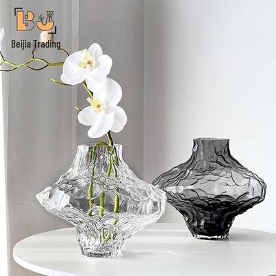Vaso de Vidro Vale Irregular Nórdico: Decoração de Casa Elegante para Salas de Estar e Apartamentos Modelo