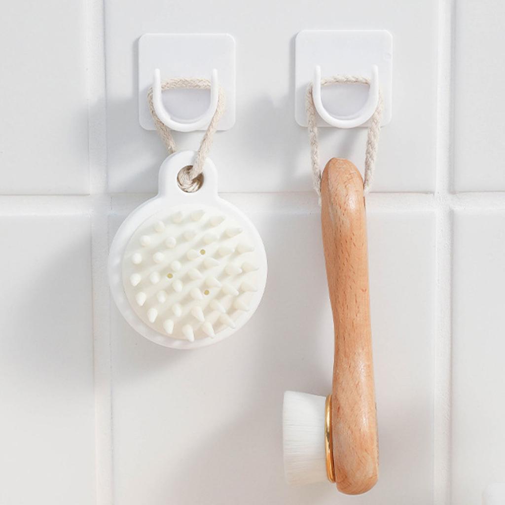 1 Pair Curtain Rod Bracket Modern Simple Slip Resistance Strong Load Bearing Self Adhesive Curtain Rod Hangers for