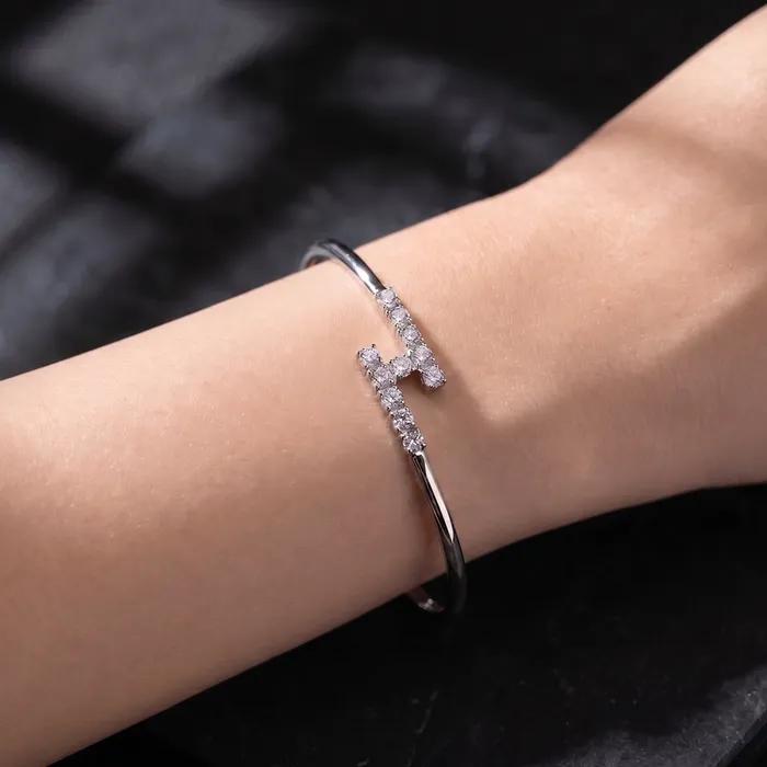 Silver 925 Bertot Cubic Bangle Silver Bracelet