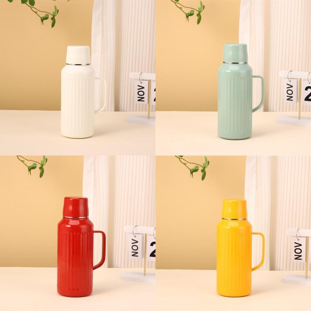 Classic Vintage Mechanical Insulated Flask With Handle 1000ml For Travel And Gift Use