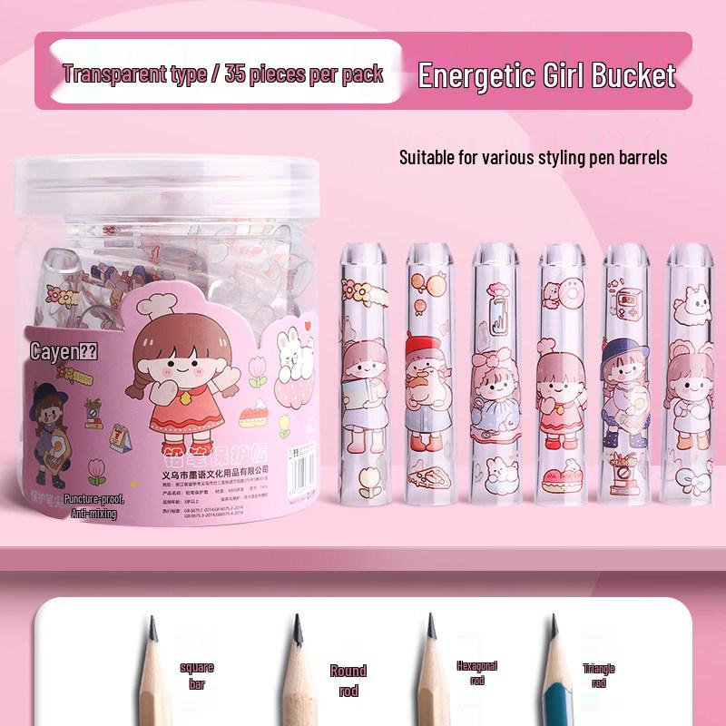 Transparent Pencil Cap for Kids - Grip Aid & Protective Cover