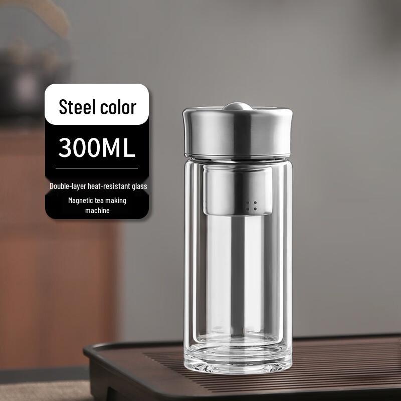 SX Double Wall Tea Infuser Glass Cup for Men