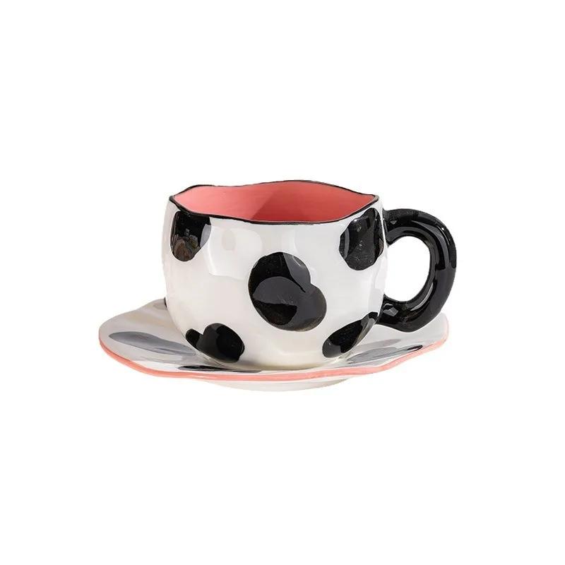 Handmade 300ML Cute Creative Irregular Ceramic Mug for Home Use Flower Clouds Mugs Coffee Cups Breakfast Milk Tea Gift Drinkware