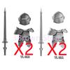 MOC Medieval Building Blocks Castle Knights Army Soldiers Warrior Accessories Warhorse Helmets Shields Armor Toy Gifts S036 DIY