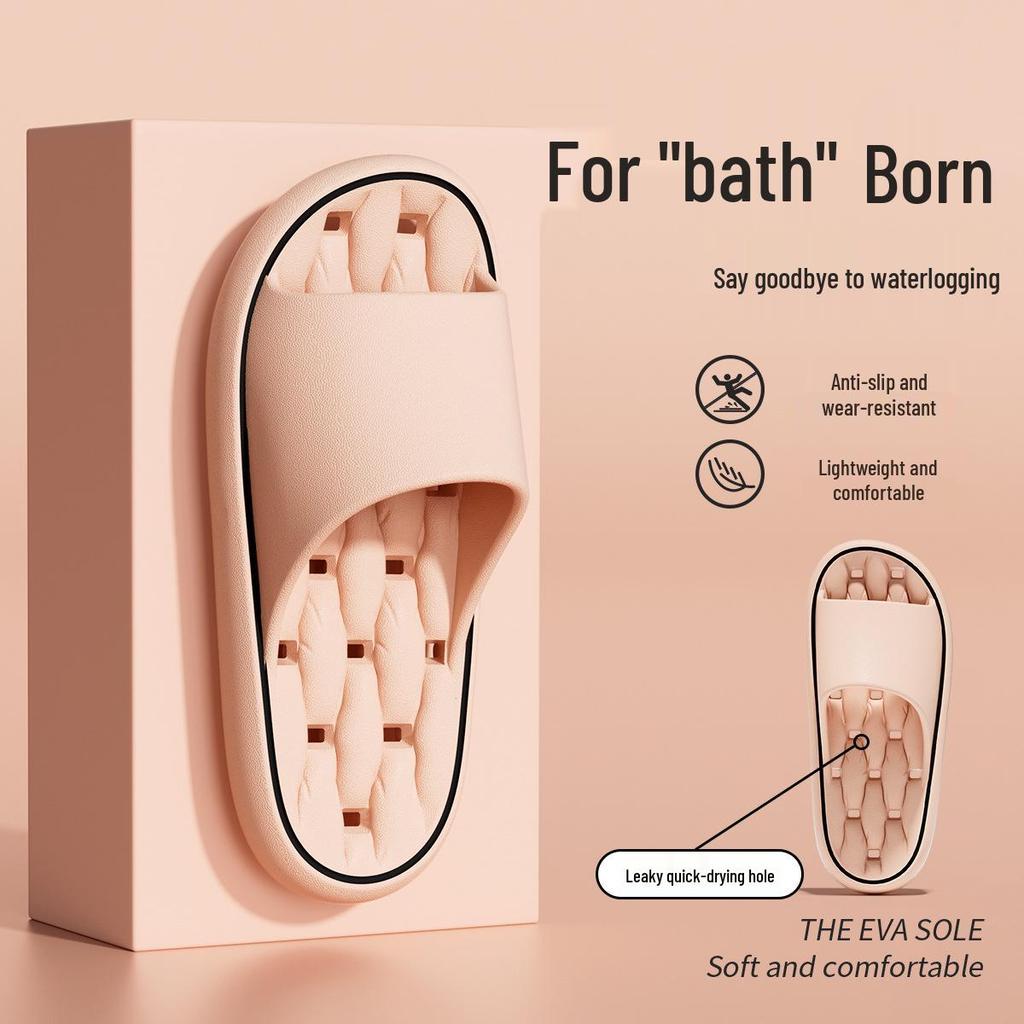 EVA Plus Size Non-Slip Shower Slippers for Men & Women - Hollow, Odor-Free, Indoor/Outdoor Use