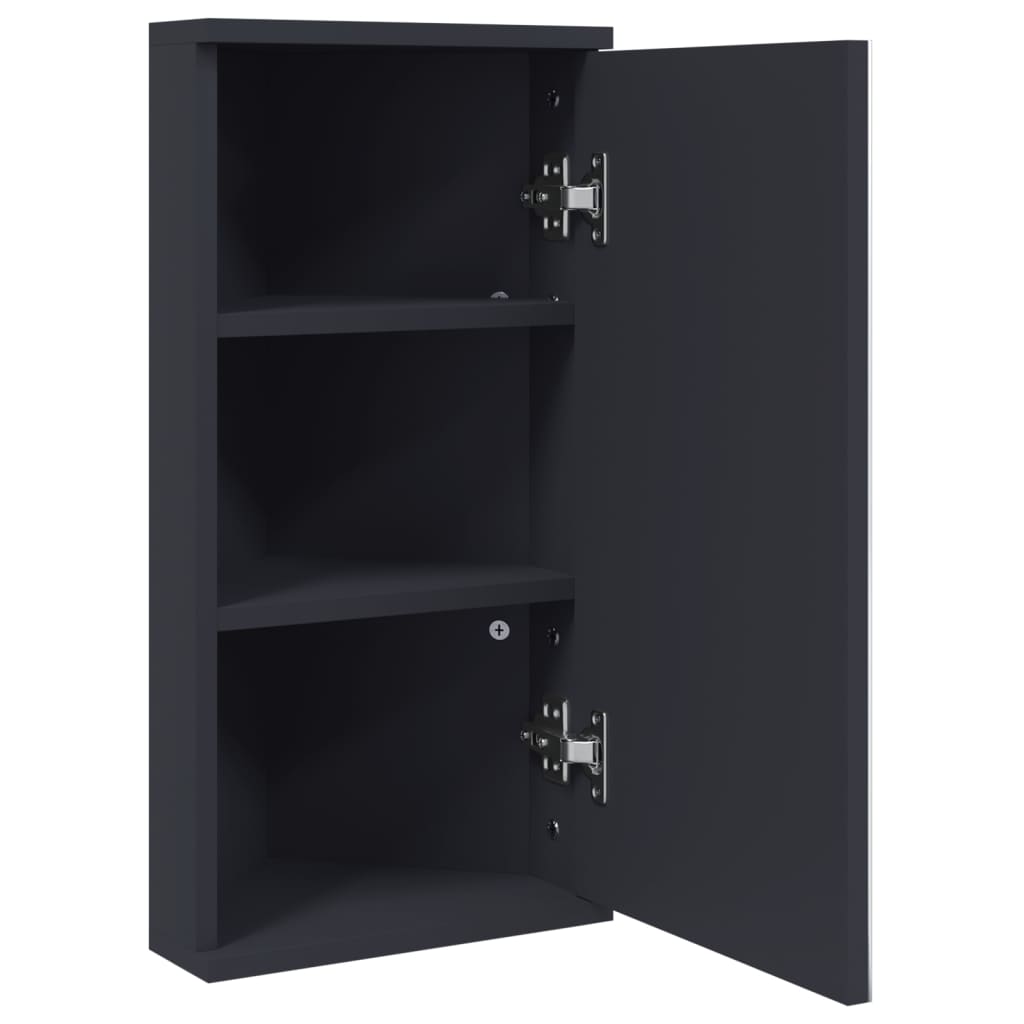 Corner Mirror Cabinet Gray 30 X 24 X 60 Cm