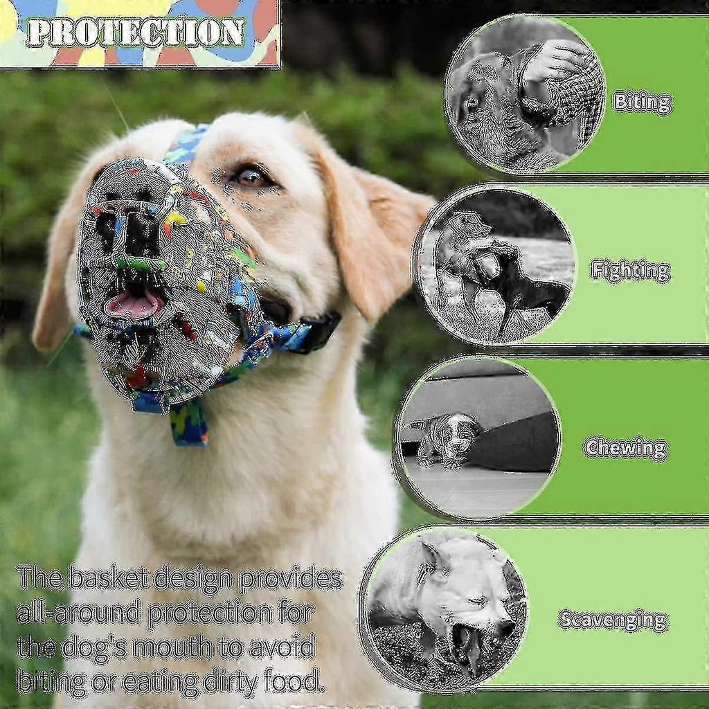 Soft Silicone Basket Dog Muzzle for Small Medium Large Breeds - Bite Proof, Breathable, Allows Drinking & Panting - TA less