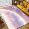 Rainbow Cloud Crystal Velvet Chair Mat Area Rug - Non-Slip, Floor Mat, Office Desk Chair Rugs, Bedroom Decor.Christmas Gift-1106176