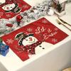 1/4pcs Snowman Christmas Placemats Linen Tableware Mat Christmas Decorations For Home Kitchen 2026 Xmas Navidad Noel Table Decor