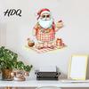 Seasonal Party Supplies Christmas Picnic Santa Claus Wall Sticker Waterproof PVC Plaid Decal Mural Decals with Cake Design Removable Art Decor