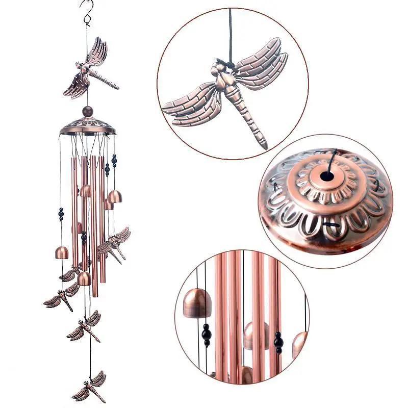 1Pcs Metal Turtle Butterfly Elephant Dragonfly Wind Chimes Bronze Retro Iron Wind Bells For Outdoor Home Garden Decoration Gifts