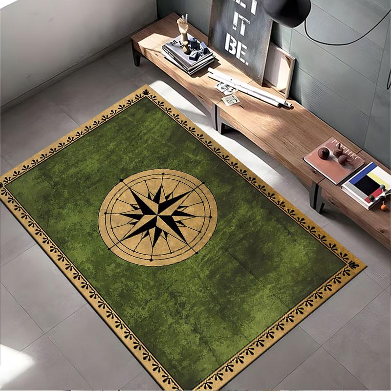 Compass Rose Pattern Carpet suitable as a non-slip mat for the living room or bedroom sofa