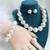 Vintage Style Imitation Pearl Jewelry Set Retro Elegant French Pearl Necklace Valentine‘s Day