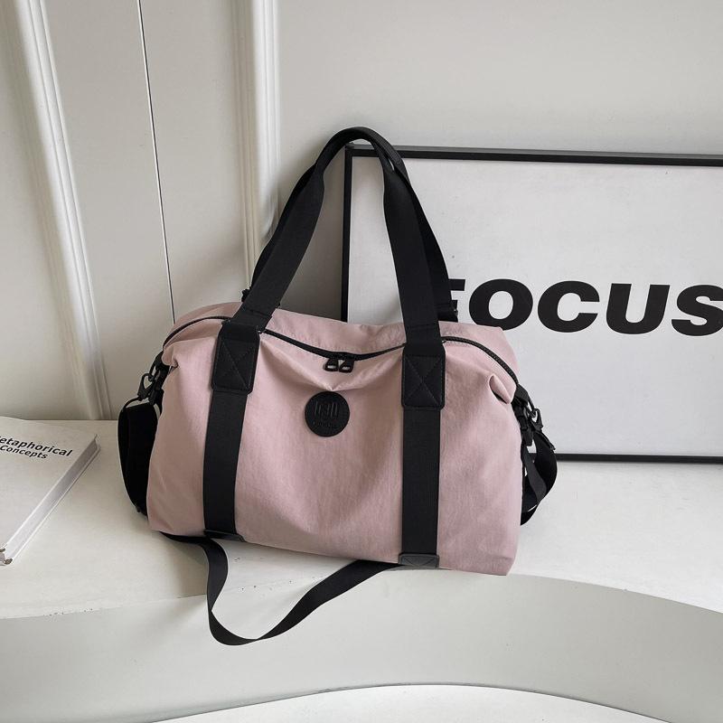 Korean Version of Simple Fashion Fitness Bag Large Capacity Hand Luggage Bag Women's Sports Travel Bag Portable Trend