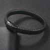 316 Stainless Steel Magnetic Clasp Leather Bracelet, DIY Jewelry Accessory, Flat Buckle Woven Cord.