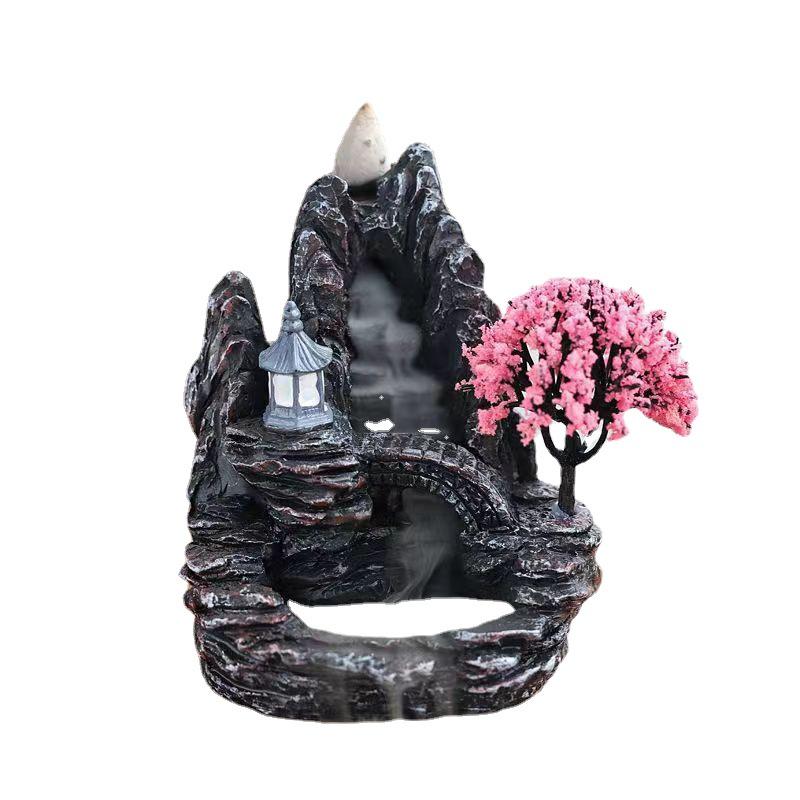 Retro Resin Backflow Incense Burner for Home and Tea Ceremony