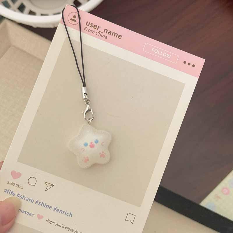 

Мягкий шнурок для мобильного телефона в японском стиле «Счастливая звезда» - Милый флокированный брелок, подарок для друзей и парня