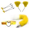 Anal Sex Toys Fox Tail Butt Plug Sexy Plush Cat Ear Headband with  Leather Necklace Set Massage Sex Toys Women Couples Cosplay